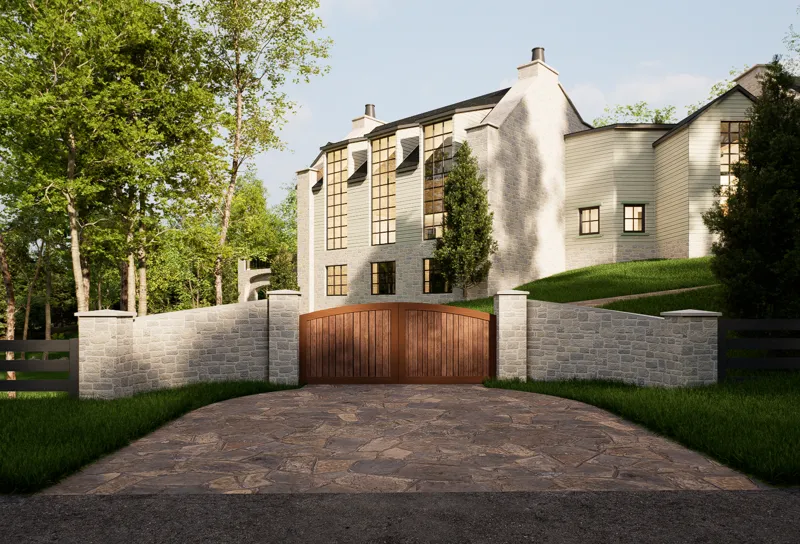 Gated stone entrance