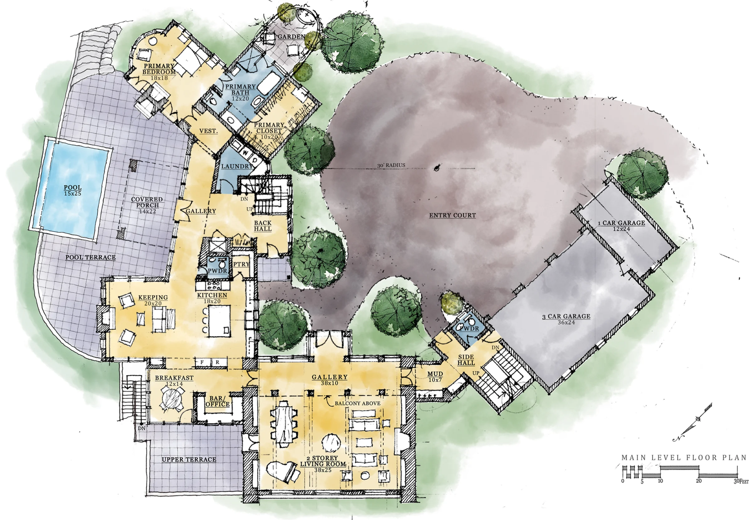 Main level floor plan, Harrison Design concept